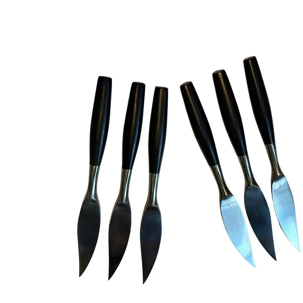 Vintage Dansk Kongo Fish Knives Set of 6 Germany IHQ Black Quistgaard MCM